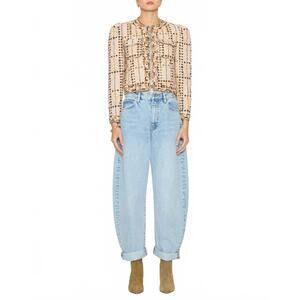 NEW ISABEL MARANT christy crewneck jacket in ecru